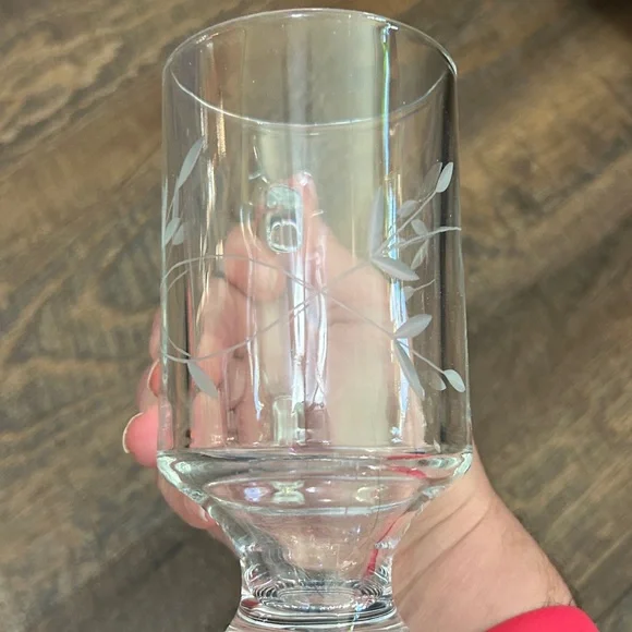 Princess House Heritage Footed Irish Coffee Mug Tempered Glass Cut Crystal Mint - Picture 4 of 7